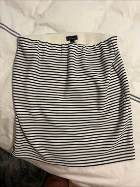 Cynthia Rowley Black and White Striped Pencil Skirt